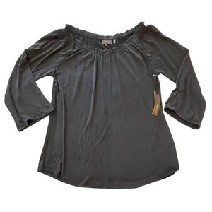 NWT Crosby Black Off-Shoulder Blouse Sz L